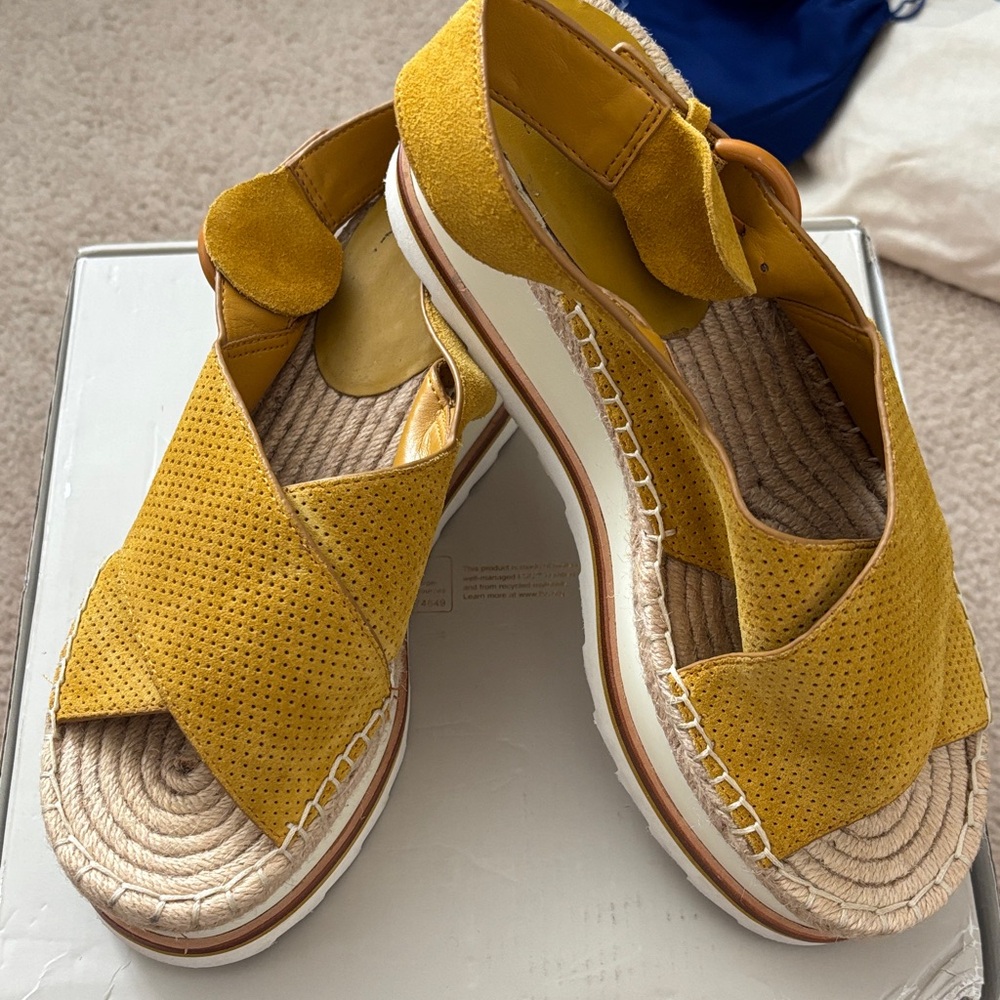 Marc Fisher Yellow Espadrille Sandals